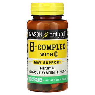 Mason Natural B-Complex Vitamins with C, Boost Energy & Immunity