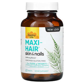Country Life Maxi-Hair, Skin & Nails Supplement, 60 Tablets