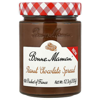 Delicious French Peanut Chocolate Spread by Bonne Maman, 12.3 oz (350g)