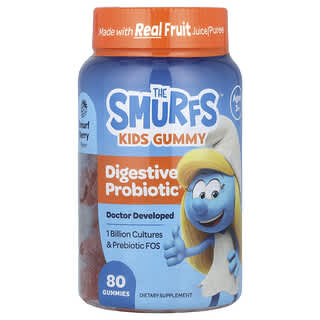 The Smurfs Smurf Berry Digestive Probiotic Gummies for Kids, 3+ Years, 80 Count