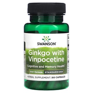 Ginkgo & Vinpocetine Capsules for Cognitive Health - 60 Count