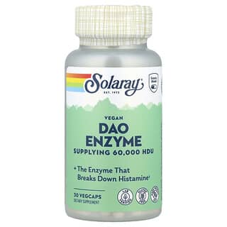 Solaray Vegan DAO Enzyme for Histamine Breakdown, 60,000 HDU, 30 Caps