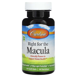 Carlson Macular Support Soft Gels for Eye Health & Blue Light Protection