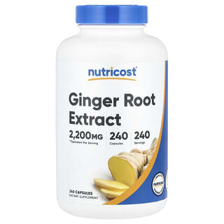 Nutricost Ginger Root Extract 2200mg 240 Capsules - Enhanced Digestion & Wellness
