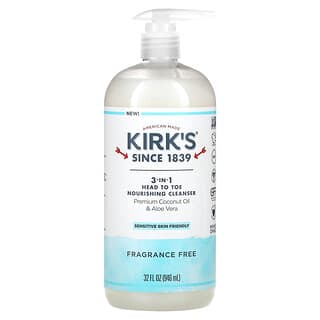 Nourishing 3-in-1 Head-to-Toe Cleanser by Kirk's, Fragrance-Free, 32 fl oz