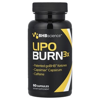 Real Ketones Lipo Burn3X for Weight Loss - 60 Capsules