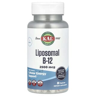 KAL Liposomal B-12 Supplement for Energy Support - 2,500 mcg, 30 VegCaps