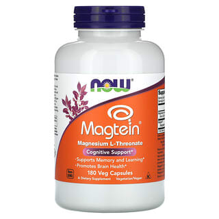 NOW Foods Magtein Magnesium L-Threonate 180 Capsules Cognitive Support