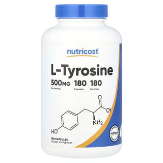 Nutricost L-Tyrosine Supplement, 500mg, 180 Capsules for Mood Support