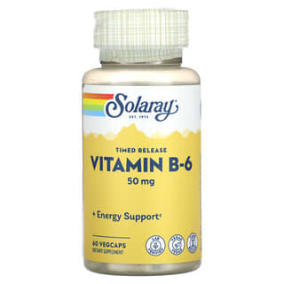 Boost Energy with Solaray Timed Release Vitamin B-6 50mg 60 Caps
