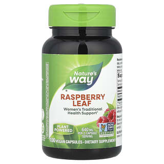 Nature's Way Raspberry Leaf 640 mg 100 Vegan Capsules for Women's Health