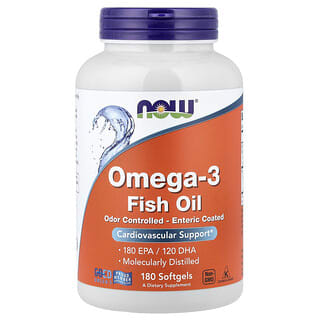 NOW Foods Omega-3 Fish Oil 180 Softgels for Heart Health