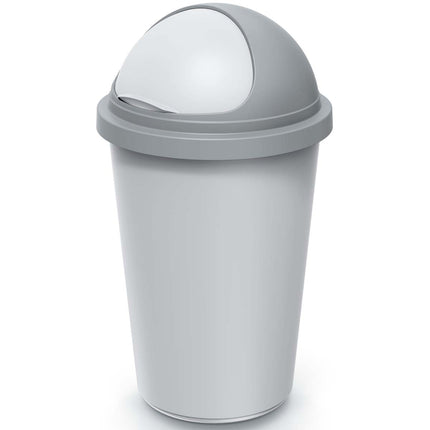 Waste bin silver/grey plastic 50L