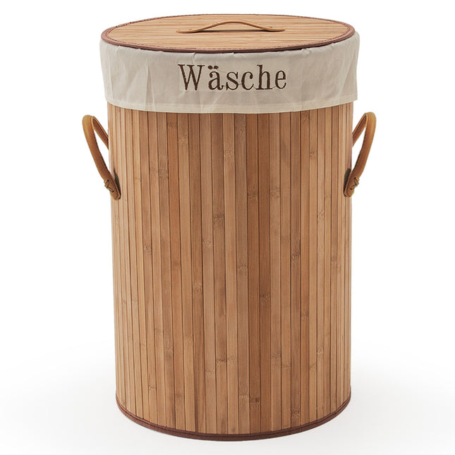 Bamboo Laundry Basket round 70L