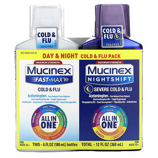 Mucinex Maximum Strength Cold & Flu Relief for Adults - 2 Bottles