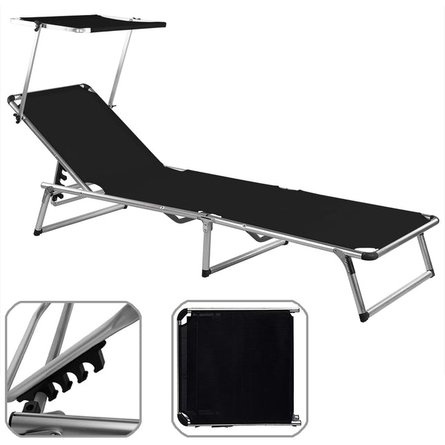 Aluminium Sun Lounger Sylt Black