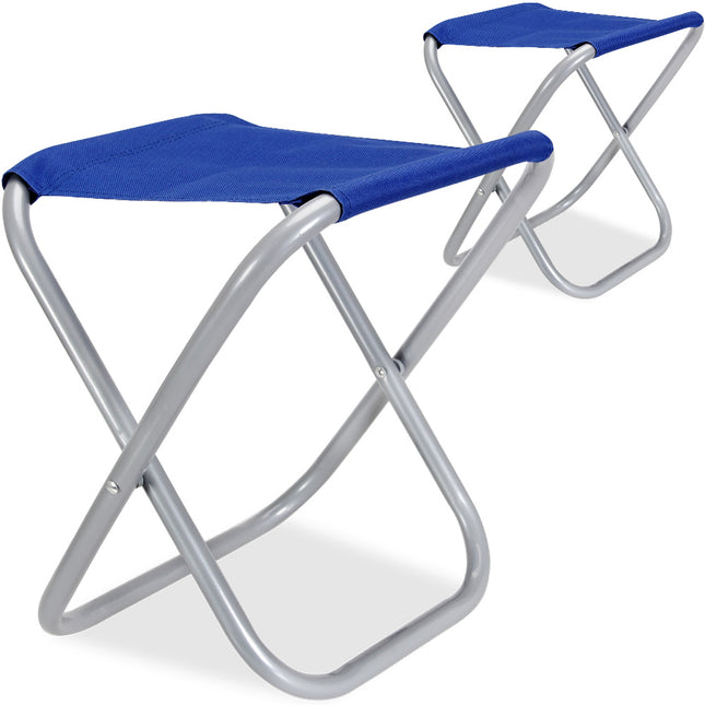 2 x Folding Chair Stool 100kg max Blue