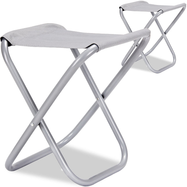 2 x Folding Chair Stool 100kg max Grey