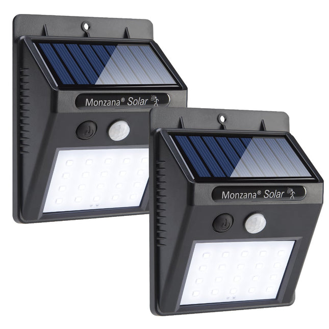 2x LED Solar Light Sensor Security Light Motion Detector 20 LEDs