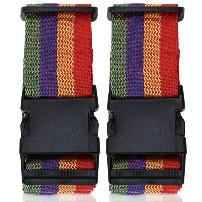 2x Suitcase Strap Red Yellow Blue Green