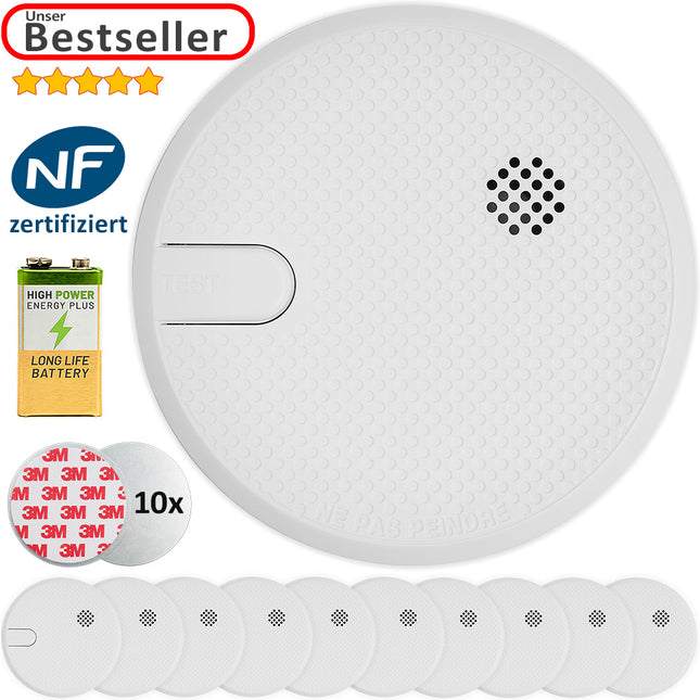 10x Smoke Detector Batteries included 10 Magnets