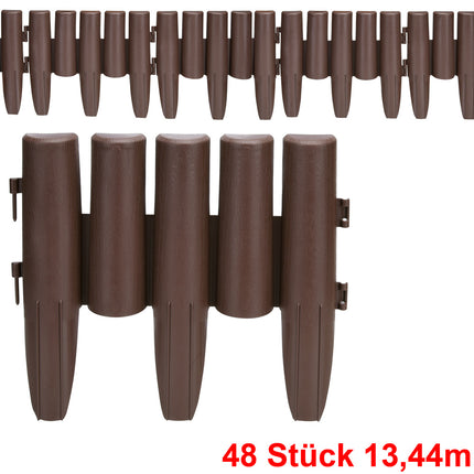Bed Edging 6Pcs Set Brown 1344m