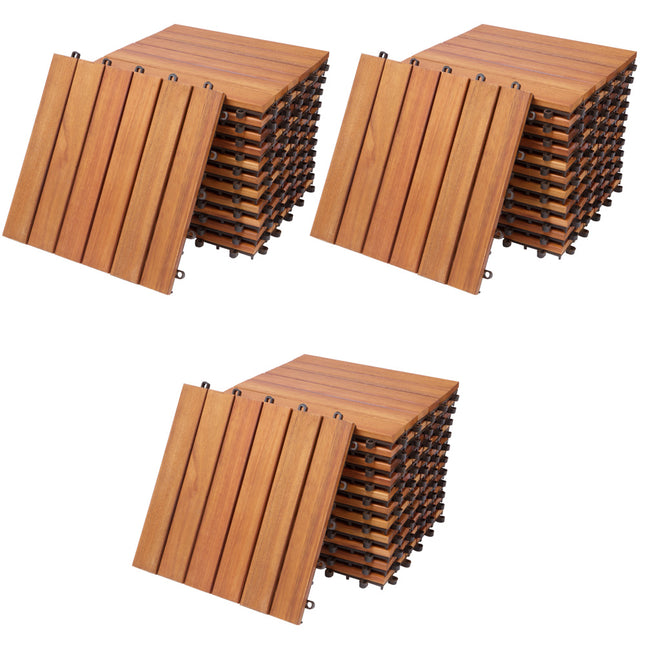 Wood Tile Eucalyptus Wood 33 Set 30x30cm