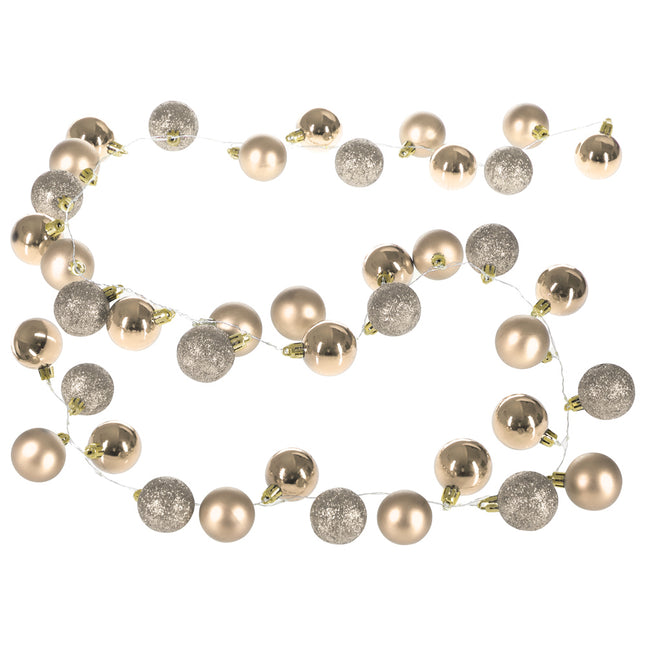 LED String Lights Champagne 2m with Baubles