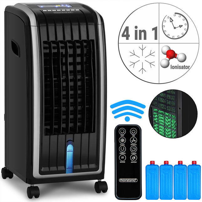 4in1 Portable Air Cooler Black 5L 75W