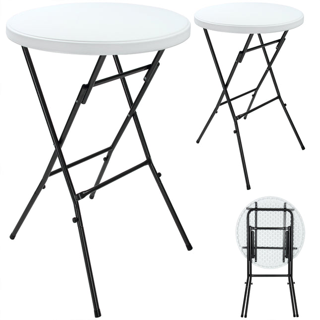 Bar Table 2Pcs White 110x75cm Foldable