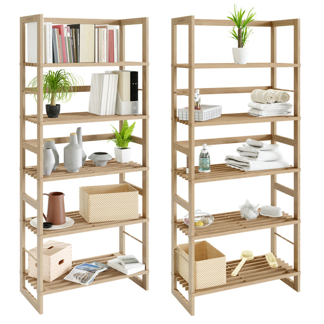Standing Shelf Öland 2Pcs Set Wood 136x58x27cm 5 Shelves