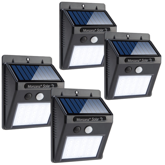4x LED Solar Light Sensor Security Light Motion Detector 20 LEDs