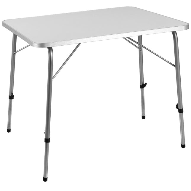 Camping Table Silver Aluminium 80x55x50/69cm foldable