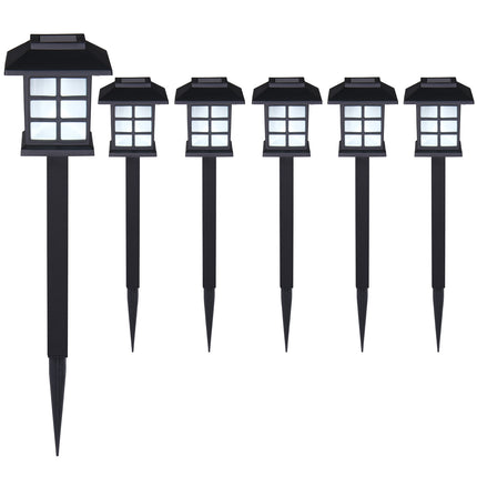Solar Pathway Light 6Pcs Black