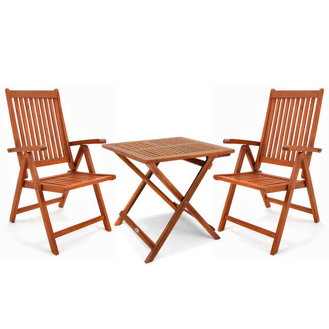 Balcony furniture 3Pcs set FSC certified eucalyptus foldable