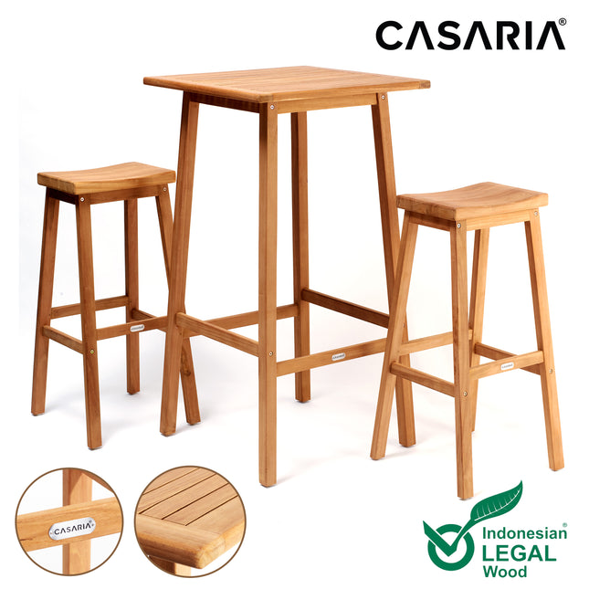 Bar Set Granada 3Pcs Teak Wood