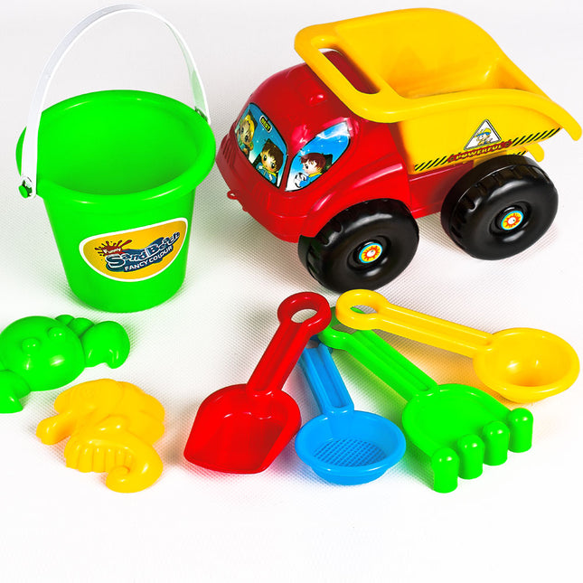 8 pcs beach games - fun toys beach see coast truck bucket sandbox