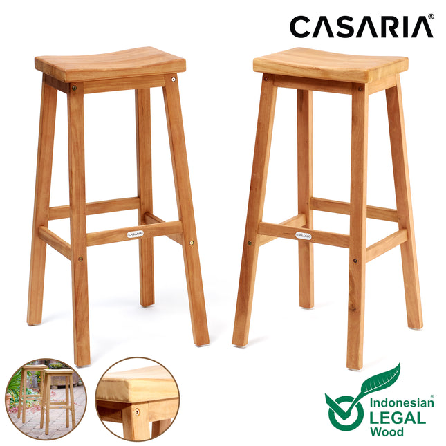 Bar Stool Granada 2Pcs Acacia Wood